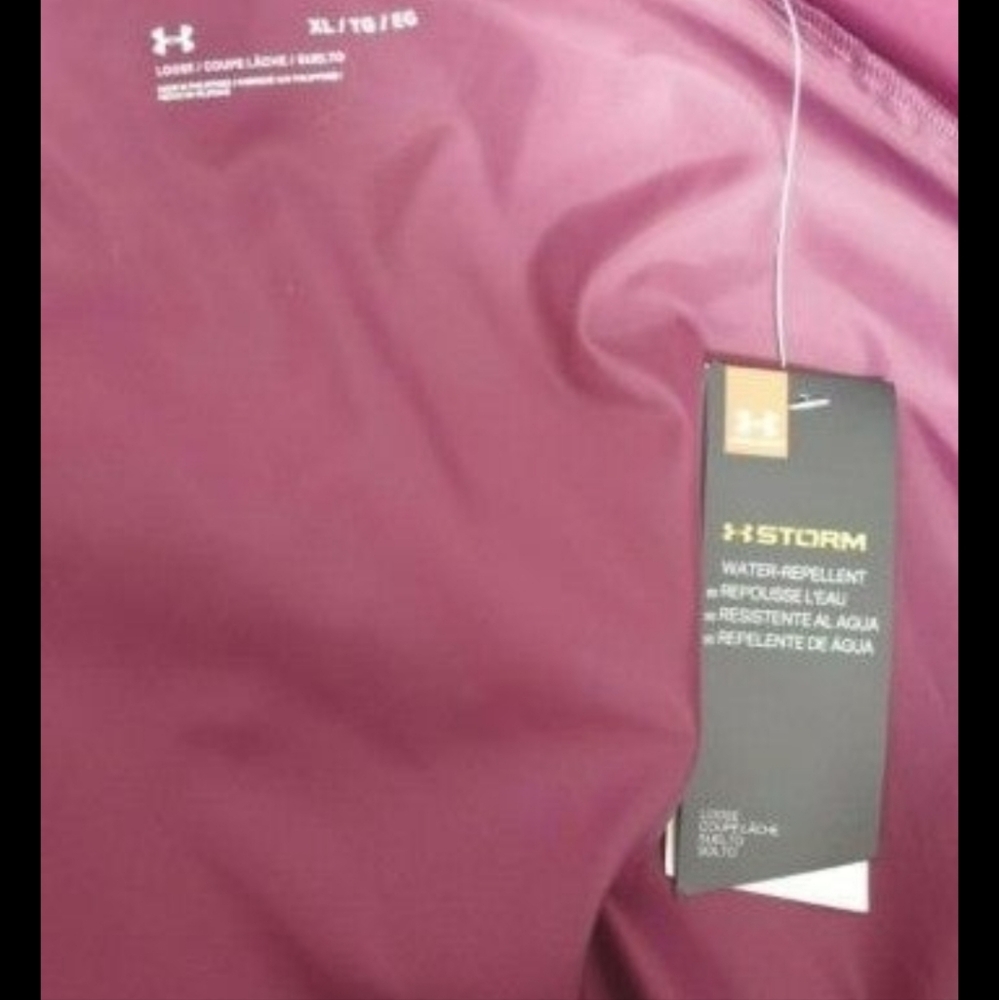 NEW Under Armour Women's UA Storm Metallic Hooded Jacket Level Purple - Picture 9 of 9